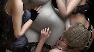 Lesbian Foursome Worshiping Lady Dimitrescu - Resident Evil