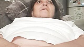 The neighbor looks at me as I rest and touches my pussy