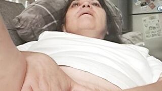 The neighbor looks at me as I rest and touches my pussy