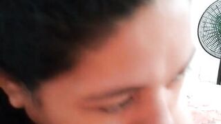 Beautiful neighbor sucking rich deep throat