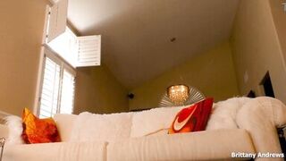 Horny Blonde Brittany Andrews Pokes Her Butt With A Dildo!