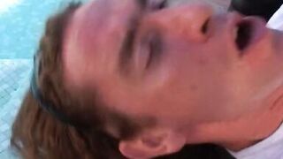 Big boobed Blonde French MILF enjoys outdoor threesome - 8 image