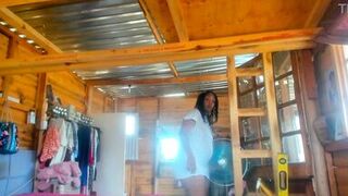 Big Ass Ebony hot milf in panties teaser clip...