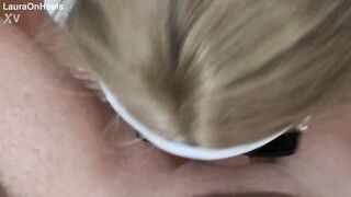 Preview - Blonde MILF dressed in white throatpie with sunglasses POV