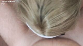 Preview - Blonde MILF dressed in white throatpie with sunglasses POV