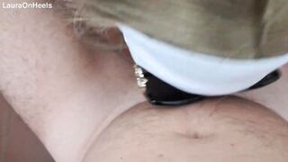 Preview - Blonde MILF dressed in white throatpie with sunglasses POV