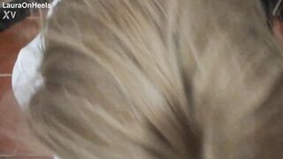 Preview - Blonde MILF dressed in white throatpie with sunglasses POV