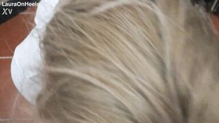 Preview - Blonde MILF dressed in white throatpie with sunglasses POV