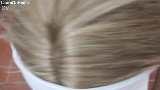 Preview - Blonde MILF dressed in white throatpie with sunglasses POV