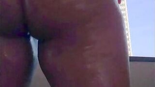 Hot MILF pounds both holes squirting all over the floor - 2 image