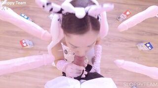 MILF in Cow Costume - Gangbang Bukkake Play with Dildos