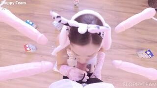 MILF in Cow Costume - Gangbang Bukkake Play with Dildos - 13 image