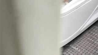 HORNY MILF WITH A HUGE ASS GETS FOOLISHLY STARED BY HER PERVERT STEPSON WHILE MASTURBATING IN THE SHOWER