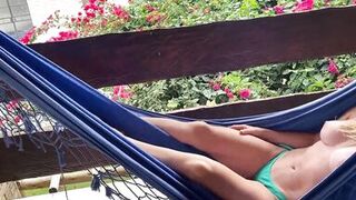 Jane R. gets wild with her big tits & ass bouncing in pleasure while getting creampied in public