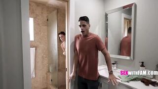 Stepmom Venus Valencia gets her tattooed pussy pounded while stepson watches in POV