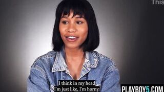 Jenna Fox's solo play ends with a massive orgasm, big tits ebony MILF