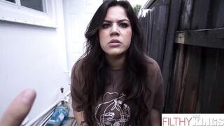 Monica Sage & Leo Valentino's massive booties bounce as they ride POV-style in hot doggy-style action