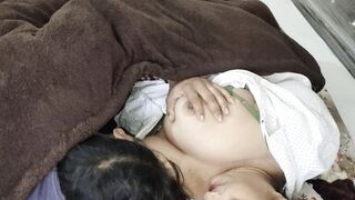 Stepmom Freedeellx shares bed with stepson & gets her tight pussy stretched wide open