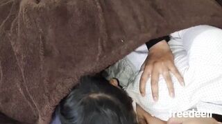 Stepmom Freedeellx shares bed with stepson & gets her tight pussy stretched wide open