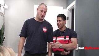 Stepmom Lolly Dames & her two stepdaughters get naughty with a BBC in a steamy interracial taboo