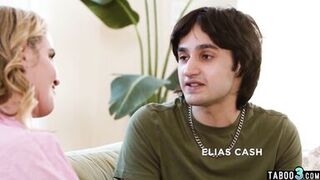 Blindfolded blonde stepmom Charlie Forde dominated by stepson & his big cock - 2 image