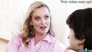 Blindfolded blonde stepmom Charlie Forde dominated by stepson & his big cock