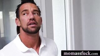 Curvy brunette Anissa Kate gets her tight ass drilled by Johnny Castle's fake cock after repair