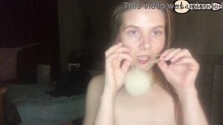 Real Russian homemade porn featuring a stunning brunette MILF in dress and natural tits - 8 image