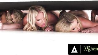 Mayara Lopes, Rachael Cavalli, Charlie Forde & Victor Ray turn stuck assholes under the couch into a wild pussy-l - 5 image