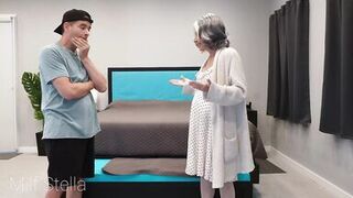 Stefano pounds curvy step-grandma MILF Stella's tight pussy & shaved pussy in hot taboo action - E31