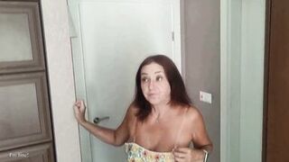 Milf Tumanova gives stepson a hard lesson on getting his dick rock hard on the chair - 1 image