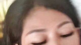 Thai MILF Som goes wild with deep throat BJ & swallows every drop - 13 image