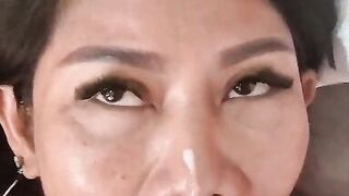 Thai MILF Som goes wild with deep throat BJ & swallows every drop - 14 image