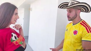 Watch Duncan Saint & Raissa Bellini's soccer game turn into a steamy threesome with a hot MILF and a big-dicked - 2 image
