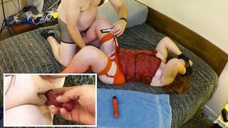 Carmen Angel's hot solo play with dildo, kissing, and licking in close-up action - 10 image