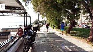 Curvy greek babes Rosa Rozita & Costas Antonius take a public taxi ride with big boobs bouncing - 3 image