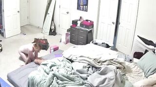 Cay Wild caught riding dildo & giving head in the bedroom for the first time - 1 image