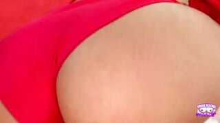 Watch Brooke Haven get her pussy devoured and face splattered by Johnny Sins' massive cock in red bikini - 2 image