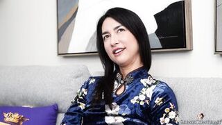 Isabel Love's Casting Couch Interview: Submissive Asian MILF with Small Tits Talks Dirty and Gets Naughty - 10 image