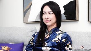 Isabel Love's Casting Couch Interview: Submissive Asian MILF with Small Tits Talks Dirty and Gets Naughty - 6 image