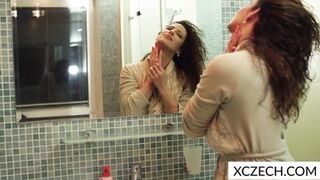 Watch this tattooed MILF get soaking wet in the shower with her hot ass - 5 image