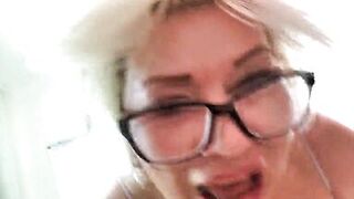 Watch AimeeParadise's big natural tits bounce as she rides her husband's big dong solo