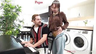 Watch Baby Gold get her tight pussy destroyed by a big cock cosplay babe in the living room - 1 image