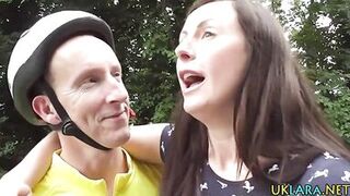 Kinky European MILF in stockings takes hardcore anal pounding in doggystyle - 3 image
