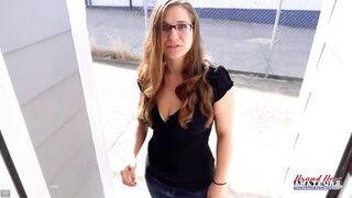Watch Kay Lee's tight pussy take on a cum load after an intense audition - 1 image