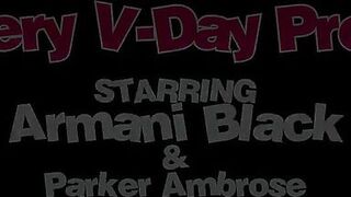 Parker Ambrose & Armani Black share a steamy POV ride with a cumload on tight pussy - 1 image