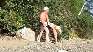 Sexy blonde RoseRedrus gets picked up and pounded hard in the wild - 14 image
