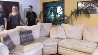 Mature blonde cougars Cheyne Collins, Darryl Hanah & Joe Monti take turns pounding their holes with big cocks and cum - 1 image