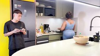 Danisha Milf's Boss Can't Resist Her Massive Tits & Muscular Body - Interracial Sex with AngelOwenx - 3 image