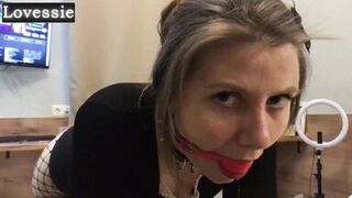 Watch Lovessie's submissive roleplay turn into a hardcore gagging, foot fetish adventure! - 11 image